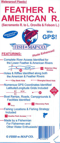 Buy map Feather & American Rivers Fishing Map
