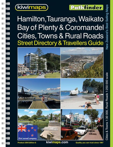 Buy map Hamilton, Waikato, Bay of Plenty, Coromandel, New Zealand Atlas by Kiwi Maps