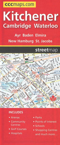 Buy map Kitchener, Cambridge, and Waterloo Street Map