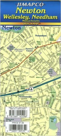 Buy map Newton, Wellesley and Needham, Massachusetts, Quickmap by Jimapco