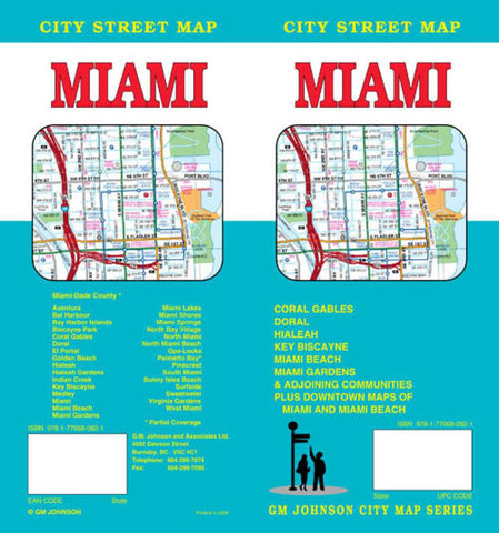 Buy map Miami, Florida by GM Johnson