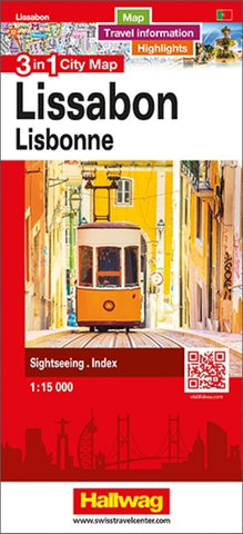 Buy map Lisbon 3 in 1 City Map by Hallwag