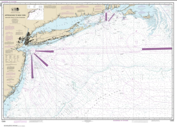 Buy map Approaches to New York, Nantucket Shoals to Five Fathom Bank (12300-49) by NOAA