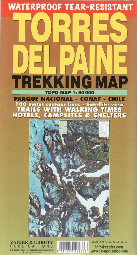 Buy map: Torres del Paine : trekking map : Parque Nacional-Conaf-Chile