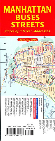 Buy map Manhattan Buses and Streets by Tauranac Press