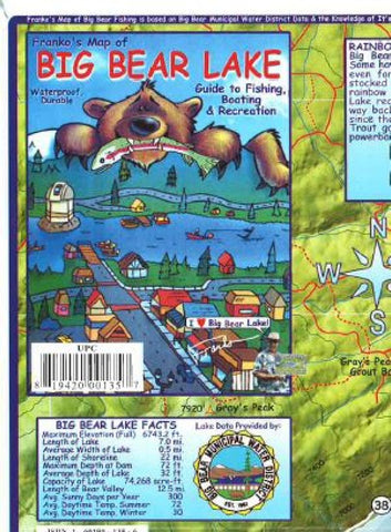 Buy map California Map and Fish Card, Frankos Guide to the Fish of Big Bear Lake, 2009 by Frankos Maps Ltd.