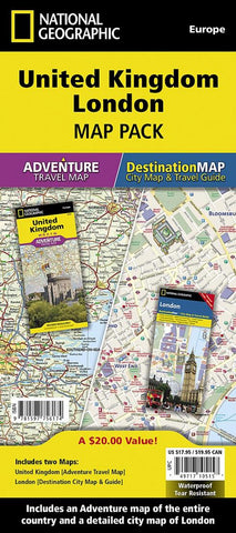Buy map United Kingdom, London Map Pack Bundle by National Geographic Maps