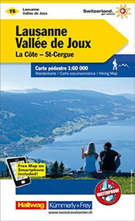 Buy map Lausanne - Vallee de Joux : Switzerland Hiking Map #15