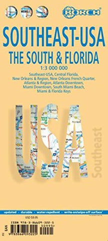 Buy map United States, Southeast by Borch GmbH.