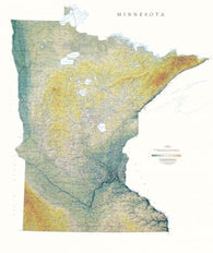 Buy map Minnesota, Physical, Laminated Wall Map by Raven Maps