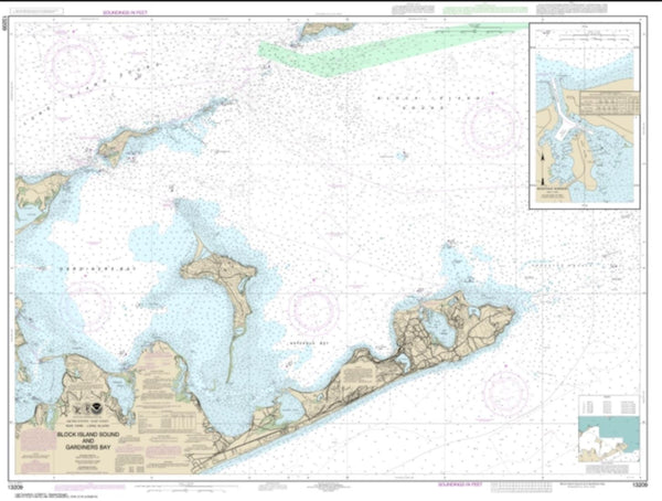 Buy map Block Island Sound and Gardiners Bay; Montauk Harbor (13209-27) by NOAA