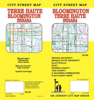 Buy map Bloomington and Terre Haute, Indiana by GM Johnson