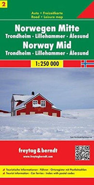 Buy map Norway, Central, Trondheim, Lillehammer and Alesund by Freytag-Berndt und Artaria