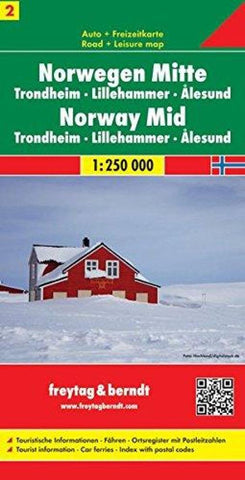 Buy map Norway, Central, Trondheim, Lillehammer and Alesund by Freytag-Berndt und Artaria