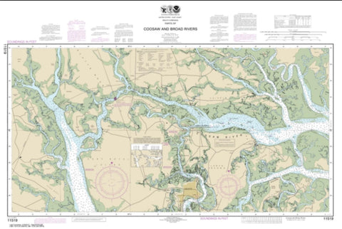Buy map Parts of Coosaw and Broad Rivers (11519-13) by NOAA