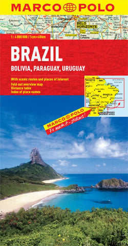 Buy map Brazil, Bolivia, Paraguay and Uruguay by Marco Polo Travel Publishing Ltd