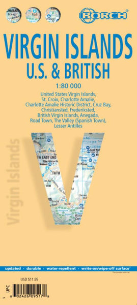 Buy map Virgin Islands, U.S. and British