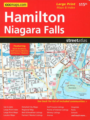 Buy map Hamilton and Niagara Falls, ON Street Atlas (Large Print) by Canadian Cartographics Corporation