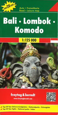 Buy map Bali, Lombok and Komodo, Indonesia Road Map by Freytag-Berndt und Artaria