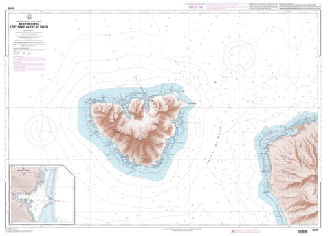 Buy map Ile de Moorea - Cote Nord-Ouest de Tahiti by SHOM