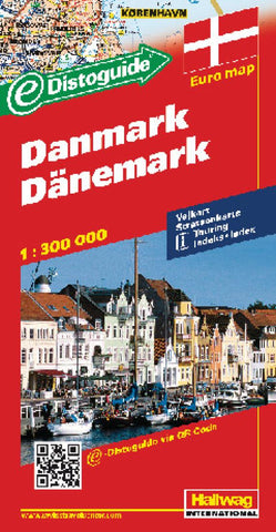 Buy map Denmark with Distoguide by Hallwag