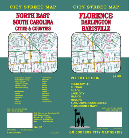 Buy map Florence, Darlington and Hartsville, South Carolina by GM Johnson