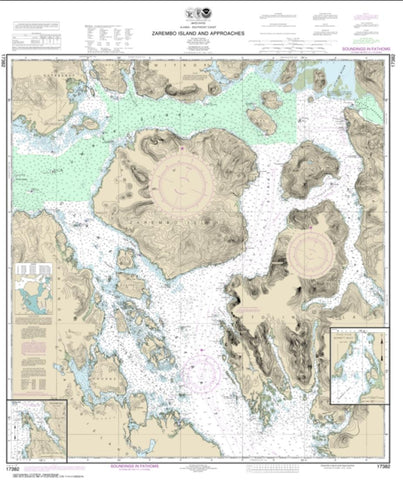 Buy map Zarembo Island and approaches;Burnett Inlet, Etolin Island; Steamer Bay (17382-17) by NOAA