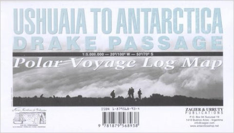 Buy map Drake Passage, Ushuaia to Antarctica by Zagier y Urruty