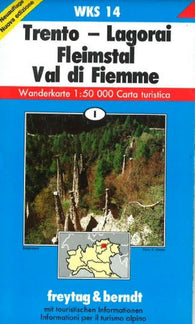 Buy map Trento, Lagorai, Fiemme Valley, Hiking Map WKS 14 by Freytag-Berndt und Artaria