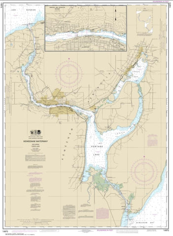 Buy map Keweenaw Waterway, including Torch Lake; Hancock and Houghton (14972-27) by NOAA