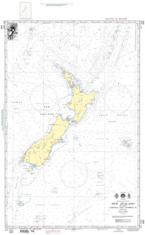 Buy map New Zealand, Including Norfolk And Campbell Islands (NGA-600-5) by National Geospatial-Intelligence Agency