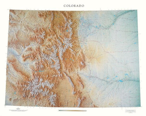 Buy map Colorado, Physical, Laminated Wall Map by Raven Maps