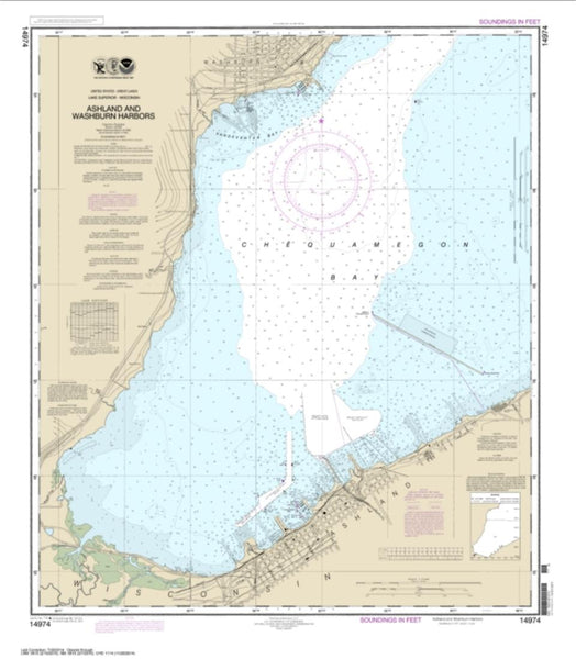 Buy map Ashland and Washburn harbors (14974-25) by NOAA