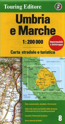 Buy map Umbria and Marche, Italy by Touring Club Italiano