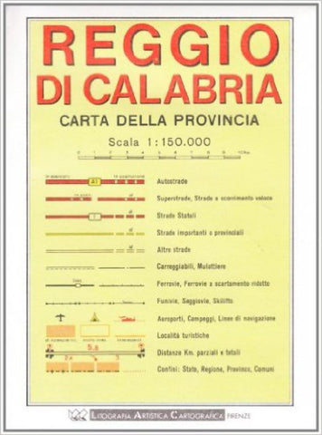 Buy map Reggio di Calabria Province, Italy by Litografia Artistica Cartografica