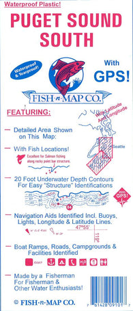 Buy map Puget Sound South (Olympia, Tacoma, Seattle) Fishing Map