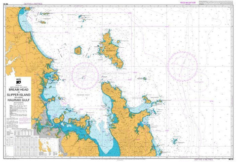 Buy map BREAM HEAD TO SLIPPER ISLAND INCLUDING HAURAKI GULF (53) by Land Information New Zealand (LINZ)