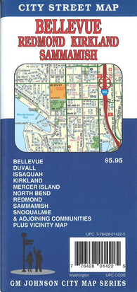 Buy map Bellevue, Redmond, Kirkland and Sammamish, Washington by GM Johnson