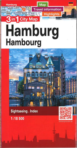Buy map Hamburg 1:18 500 :  3 in 1 city map