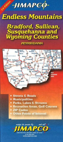Buy map Endless Mountains, Pennsylvania by Jimapco