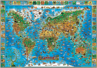Buy map Dinos Illustrated Map of Animals of the World : 38 x 54