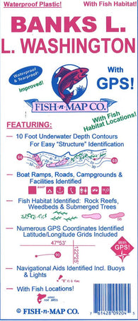Buy map Banks Lake & Lake Washington Fishing Map