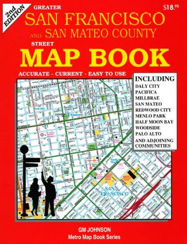 Buy map Greater San Francisco & San Mateo County, CA Street Map Book by GM Johnson