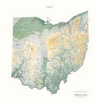 Buy map Ohio, Physical, laminated by Raven Press