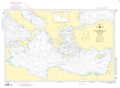 Buy map Mediterranean Sea - Eastern Part (NGA-302-1) by National Geospatial-Intelligence Agency