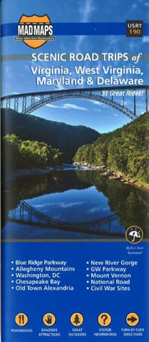 Buy map Virginia, West Virginia, Maryland and Delaware, Scenic Road Trips by MAD Maps