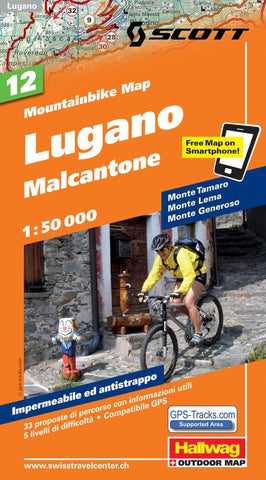 Buy map Lugano Mountainbike Map by Hallwag
