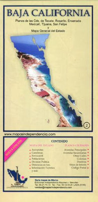 Buy map Baja California, Mexico, State and Major Cities Map by Ediciones Independencia