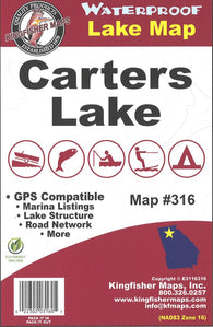 Buy map Carters Lake, GA Fishing Map