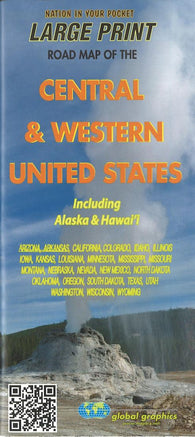 Buy map Large print road map of the central & western United States : including Alaska and Hawaii